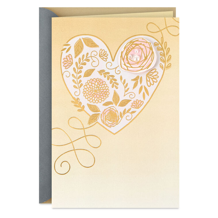 hallmark Bejeweled Floral Heart Blank Card