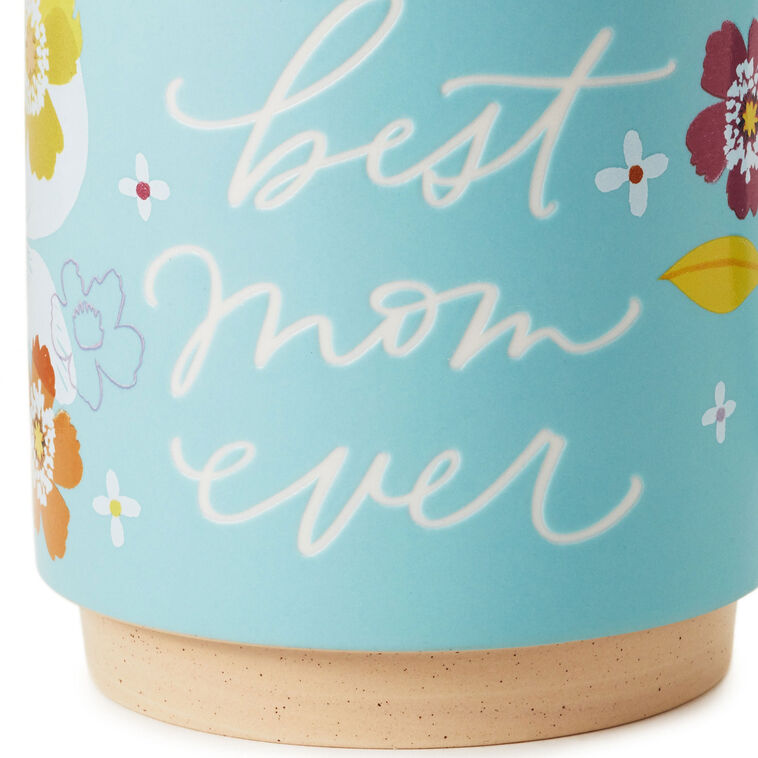 Hallmark Best Mom Ever Floral Mug 16 Oz
