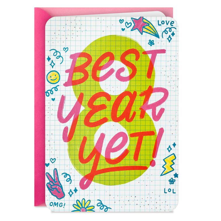 hallmark Best Year Yet 8th Birthday Card