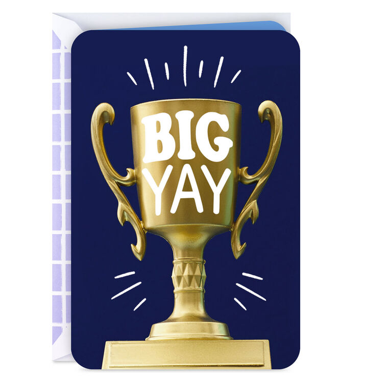 hallmark Big Yay Gold Trophy Congratulations Card