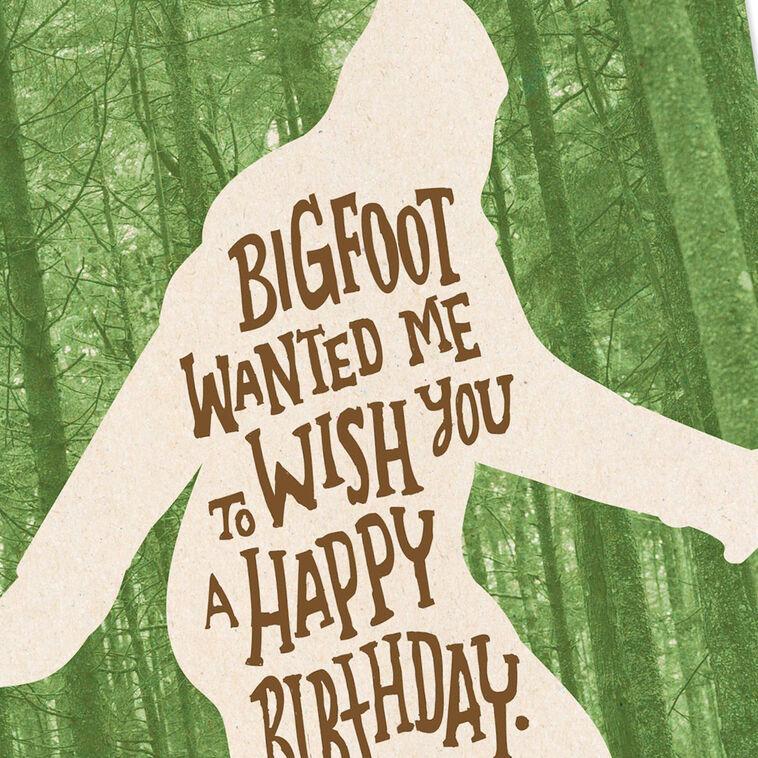 Hallmark Bigfoot Wishes Funny Birthday Card