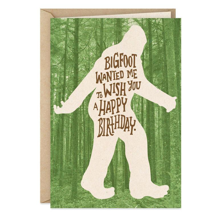 hallmark Bigfoot Wishes Funny Birthday Card