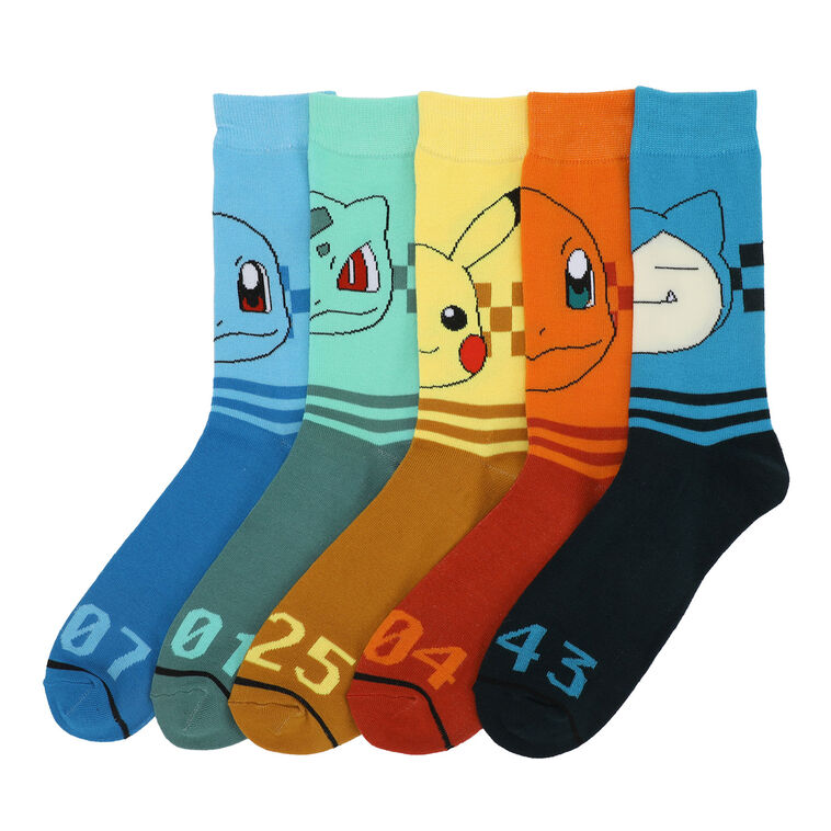 hallmark BioWorld Pokémon Men's Crew Socks 5 pair