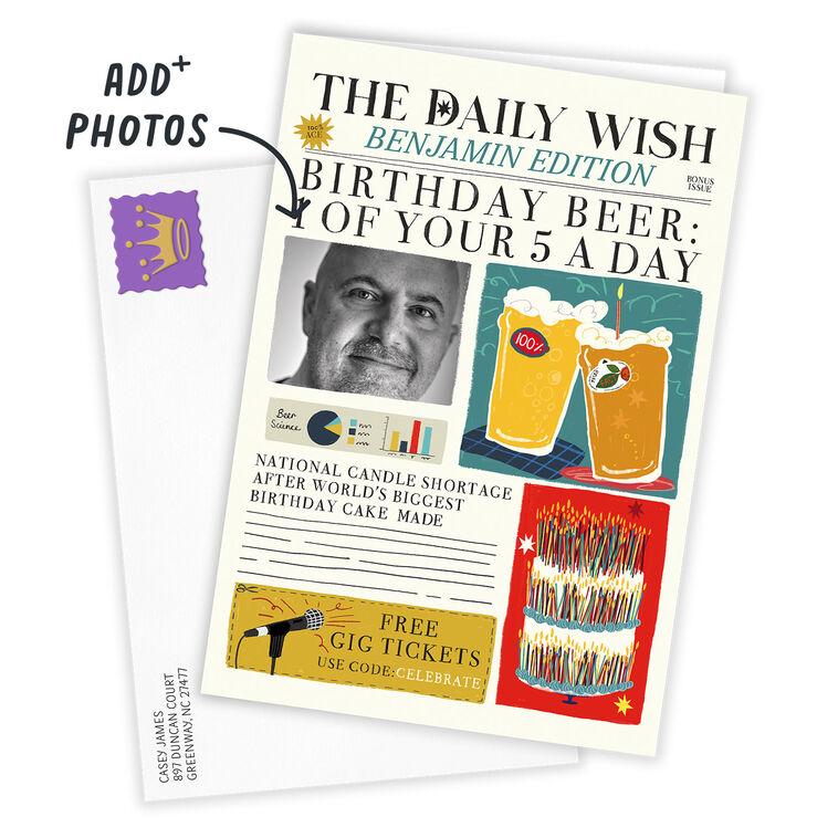 Hallmark Birthday Beer News Custom Birthday Card