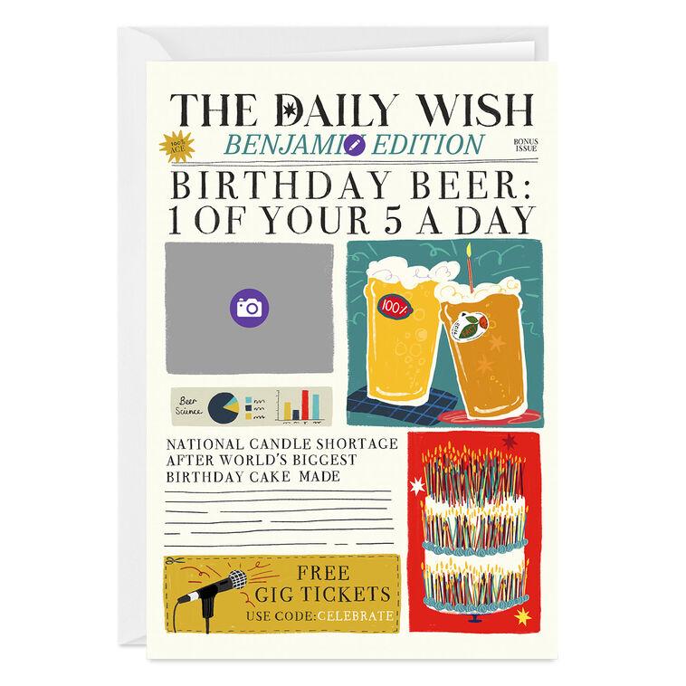 Hallmark Birthday Beer News Custom Birthday Card