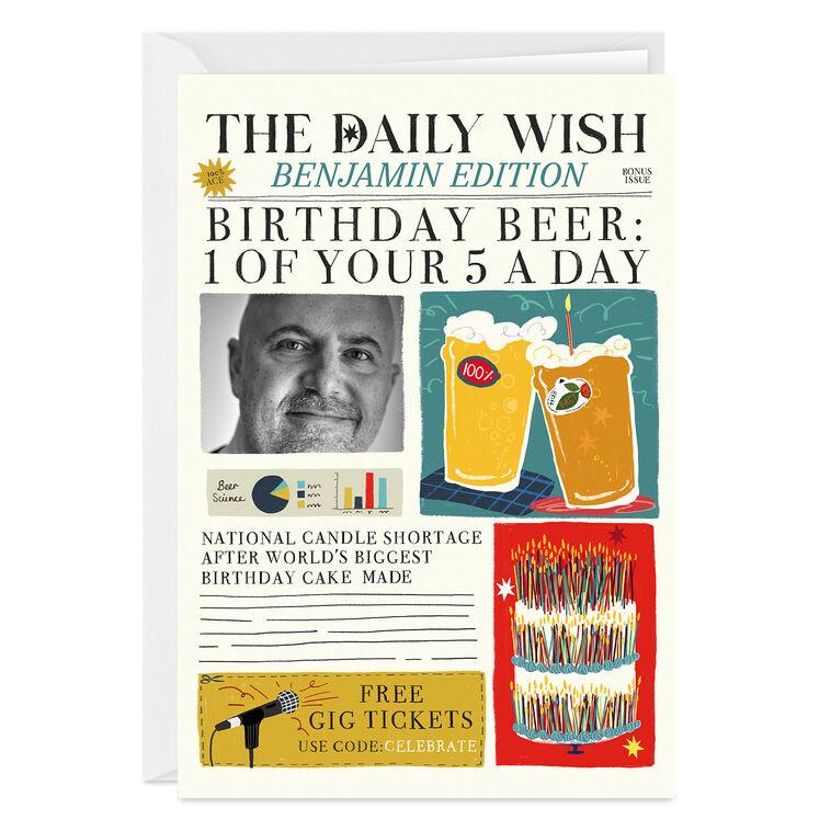 hallmark Birthday Beer News Custom Birthday Card