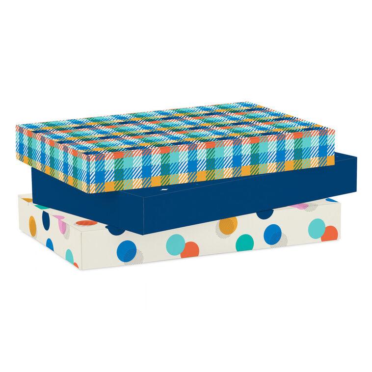 Hallmark Birthday Blues 3-Pack Medium Gift Boxes