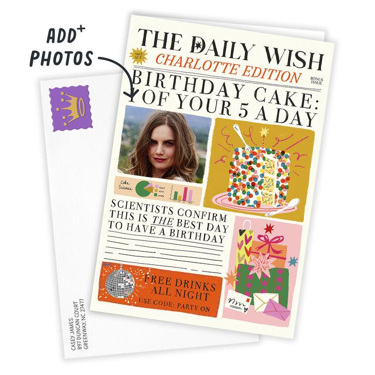 Hallmark Birthday Cake News Custom Card