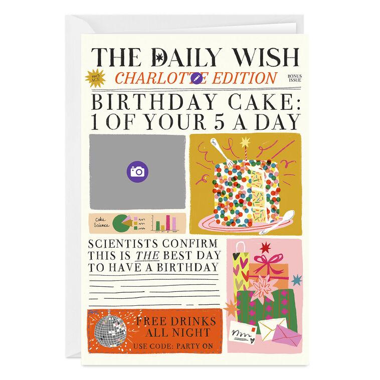 Hallmark Birthday Cake News Custom Card