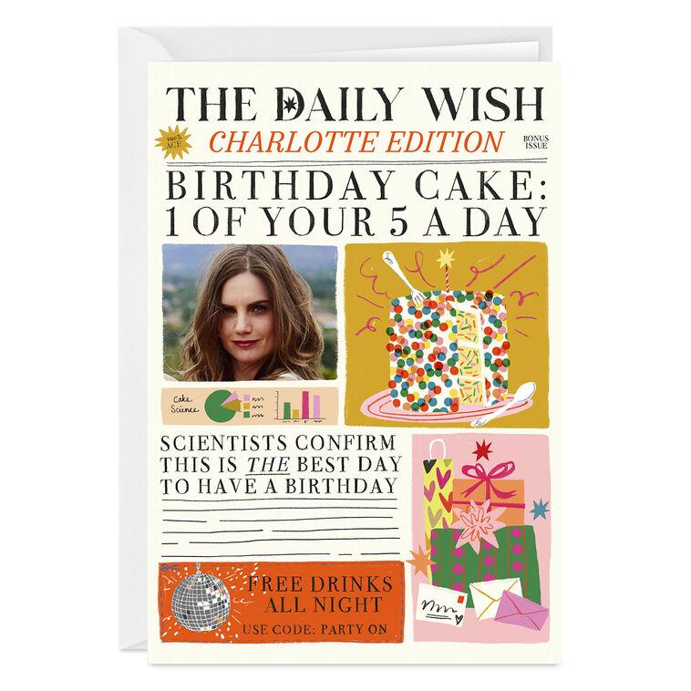 hallmark Birthday Cake News Custom Card