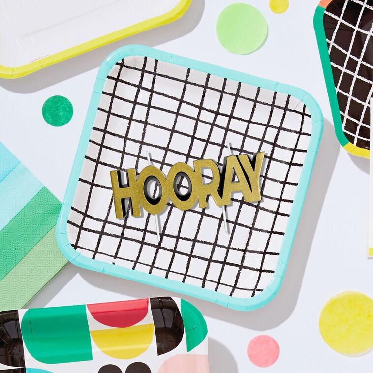 Hallmark Black And Gold "Hooray" Birthday Candle