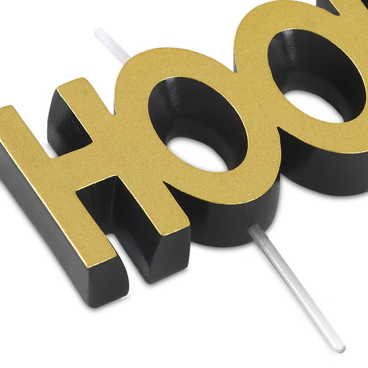 Hallmark Black And Gold "Hooray" Birthday Candle