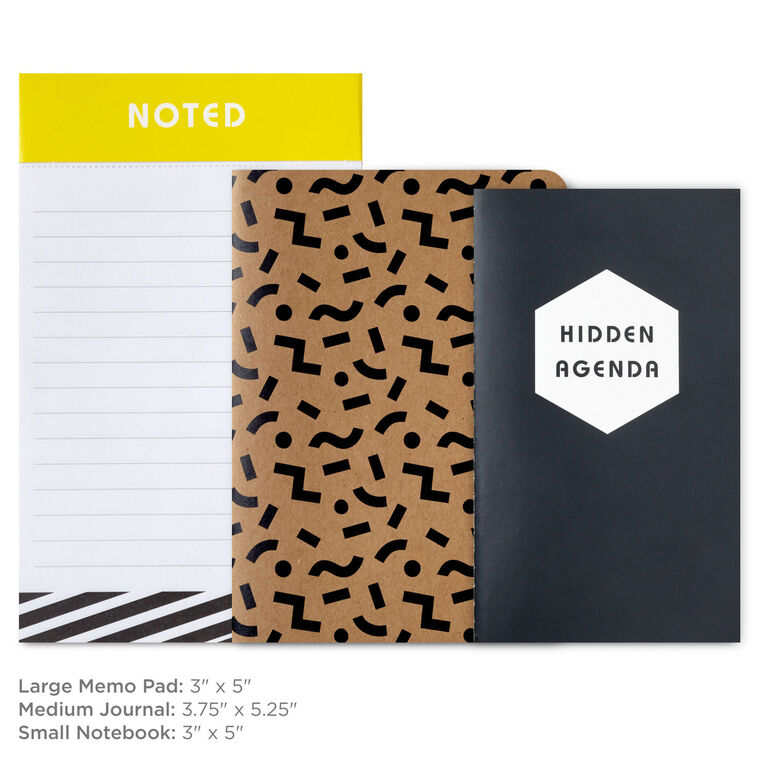 hallmark Black and White Notebook and Memo Pad Set