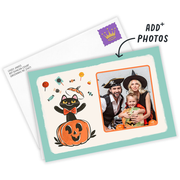 Hallmark Black Cat Surprise Custom Halloween Card