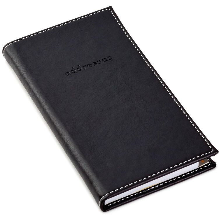 hallmark Black Faux Leather Slim Address Book