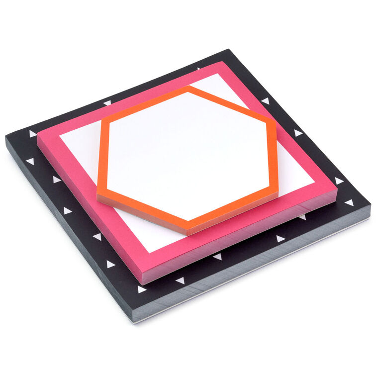 Hallmark Black Pink And Orange Memo Pad 3-Pack