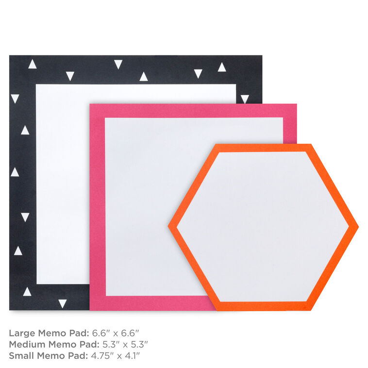 Hallmark Black Pink And Orange Memo Pad 3-Pack