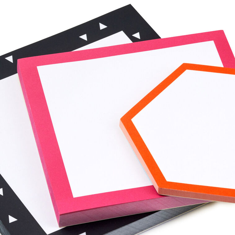 Hallmark Black Pink And Orange Memo Pad 3-Pack