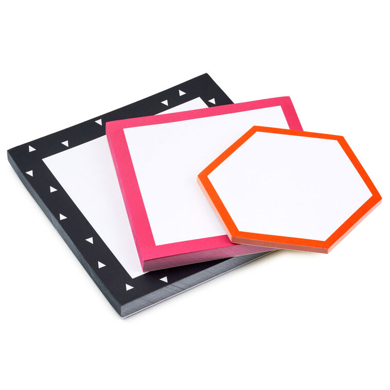 hallmark Black Pink and Orange Memo Pad 3-Pack