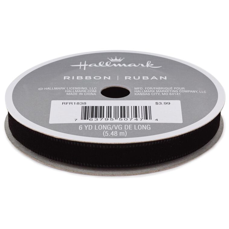 hallmark Black Velvet 3/8" Ribbon 18'