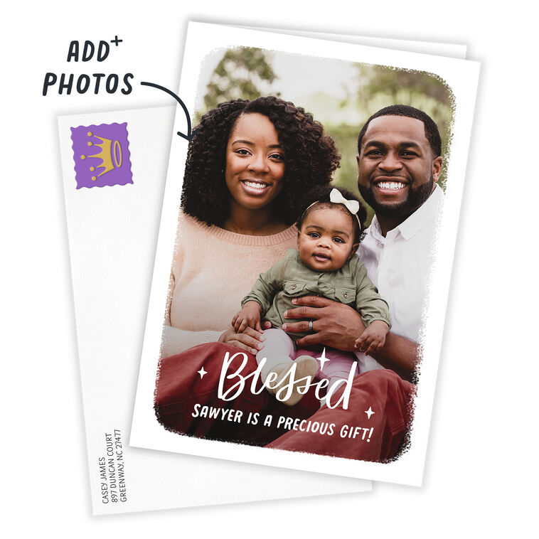 Hallmark Blessed White Frame Custom Card