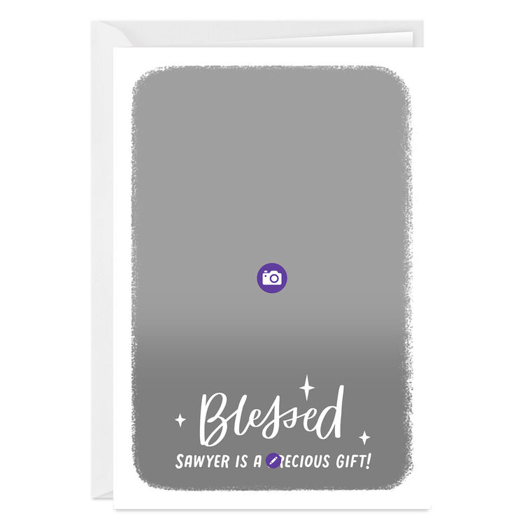 Hallmark Blessed White Frame Custom Card