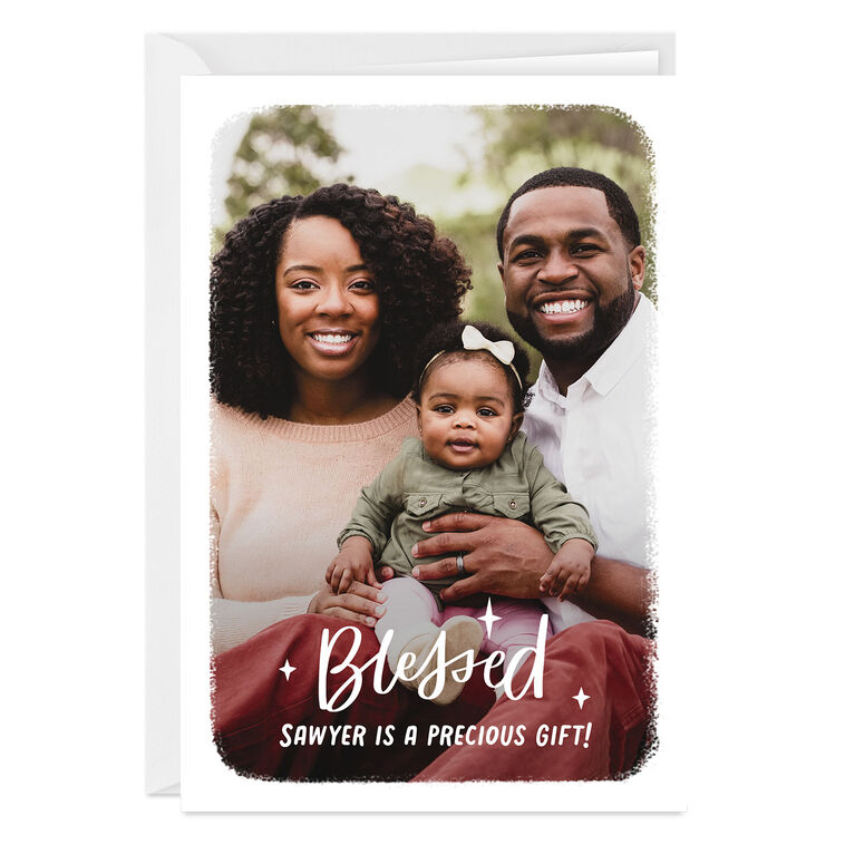 hallmark Blessed White Frame Custom Card