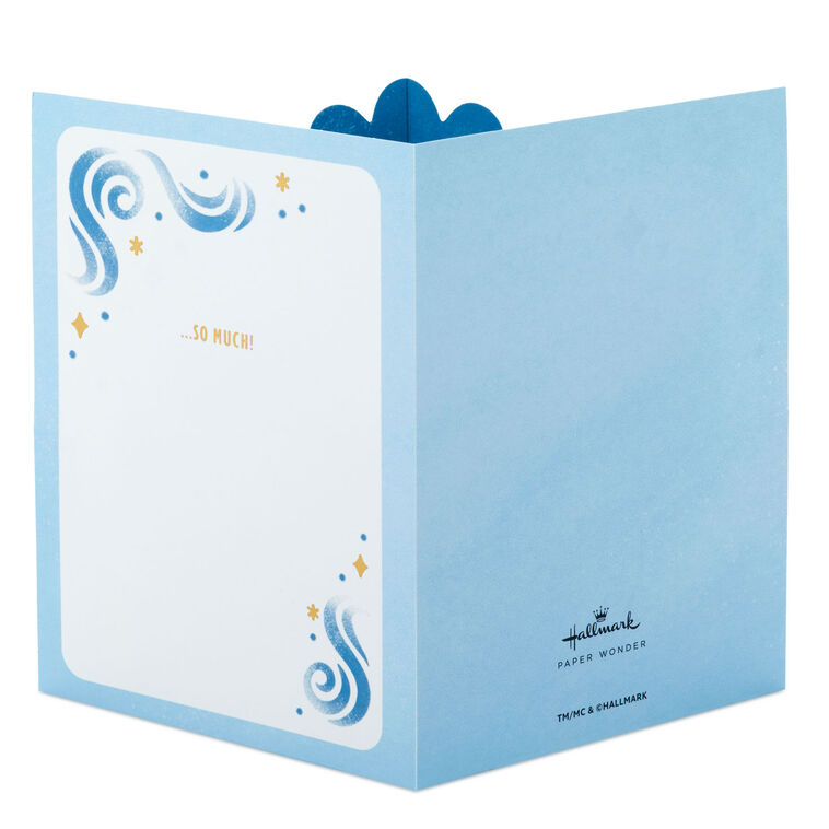 Hallmark Blue And Gold 3D Pop-Up Thank-You Card