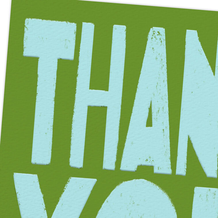 Hallmark Blue And Green Blank Thank-You Card