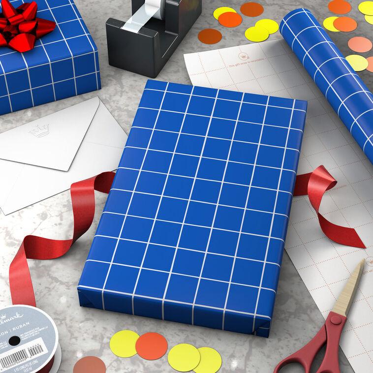 Hallmark Blue Tiles Wrapping Paper 20 Sq. Ft
