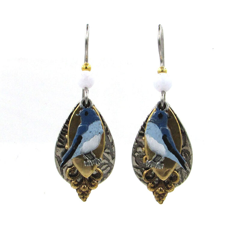 hallmark Bluebird Layered Metal Drop Earrings