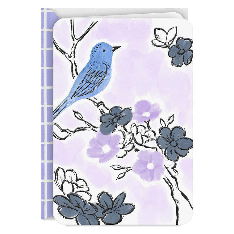 hallmark Bluebird on Flowering Branch Blank Card