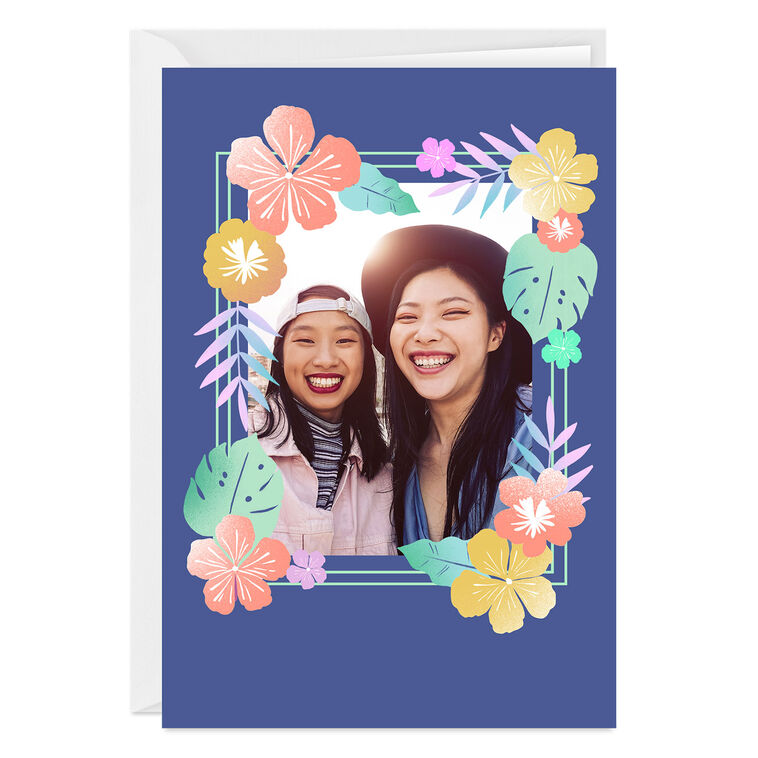 hallmark Bold and Bright Floral Frame Custom Card
