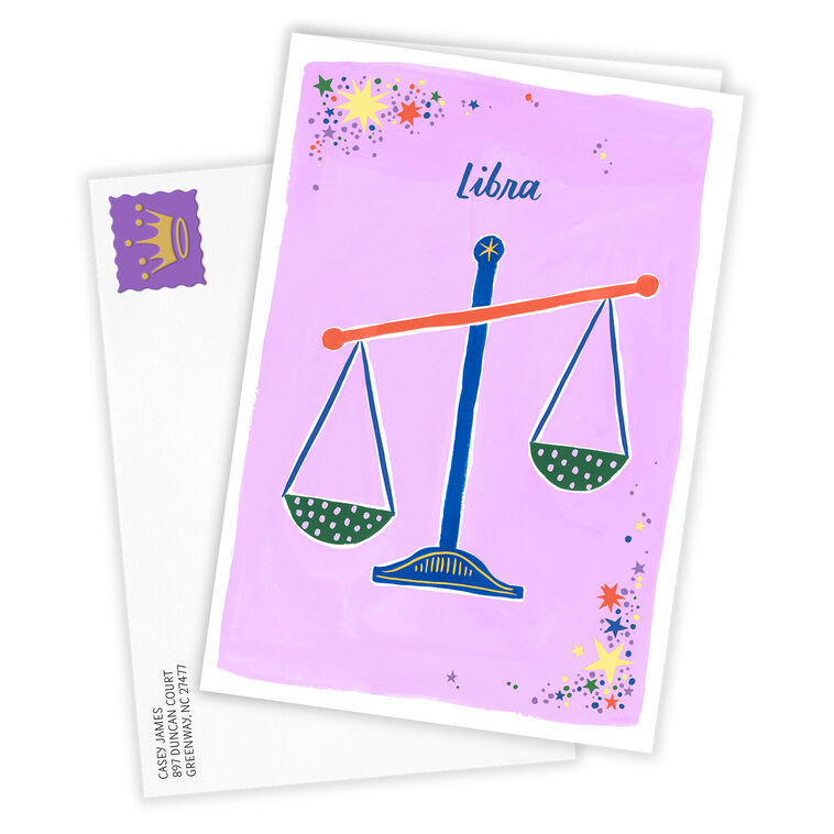 Hallmark Bold And Bright Libra Zodiac Custom Card