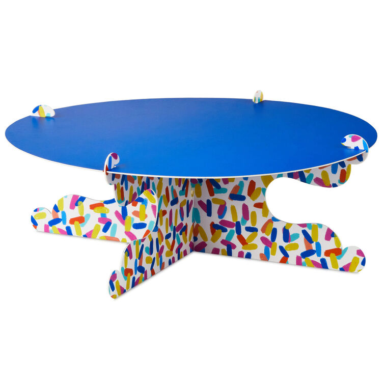 hallmark Bold Blue and Confetti Cake Stand