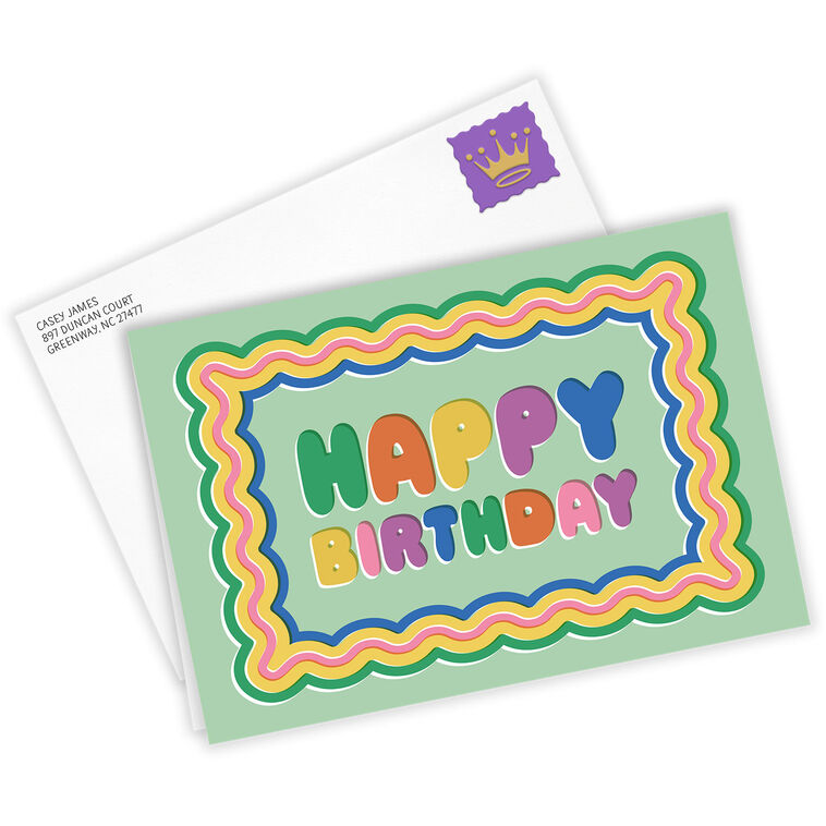 Hallmark Bold Bubble Ripples Custom Birthday Card