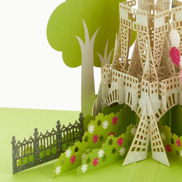 Hallmark Bonjour Eiffel Tower 3D Pop-Up Hello Card