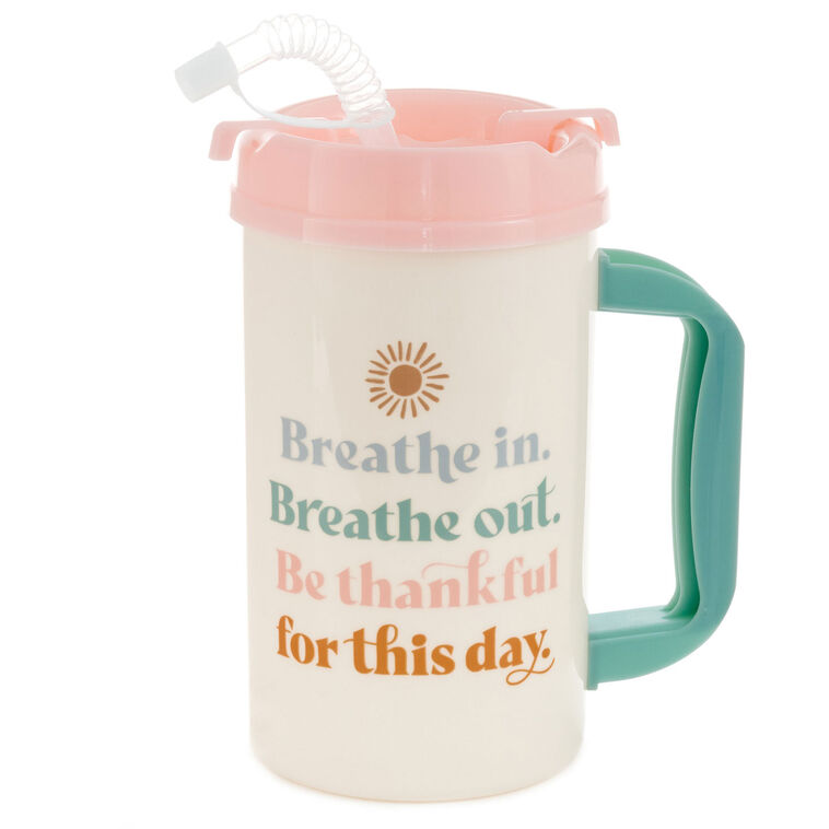 hallmark Breathe and Be Thankful Water Jug 36 oz