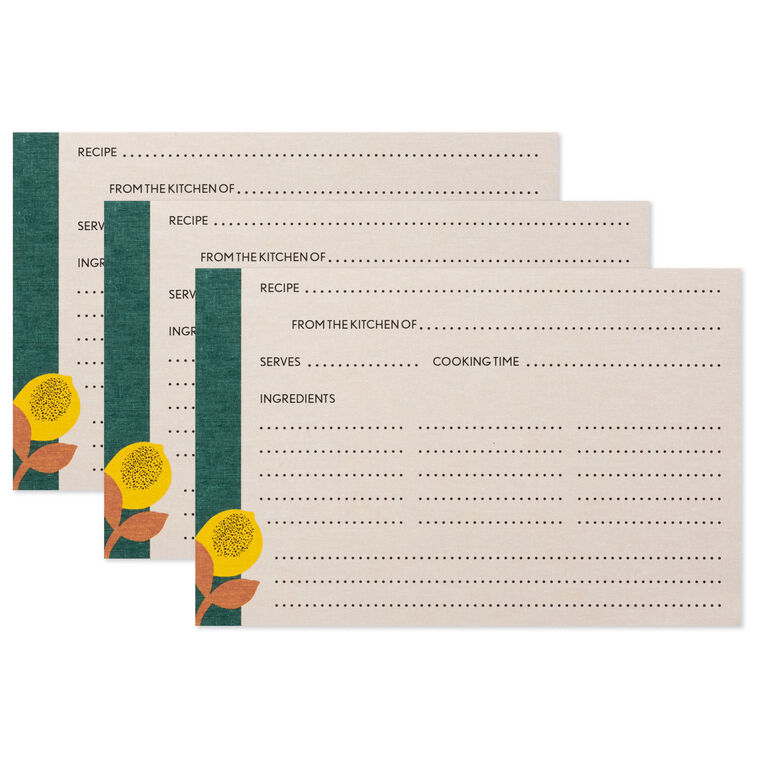 hallmark Bright Citrus Recipe Cards Pack of 36