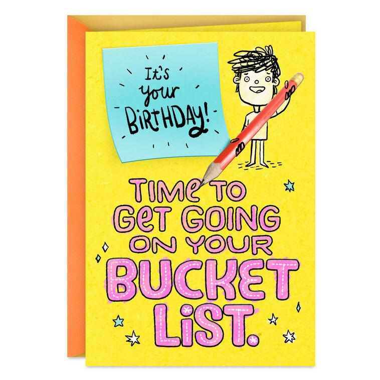 hallmark Bucket List Funny Birthday Card