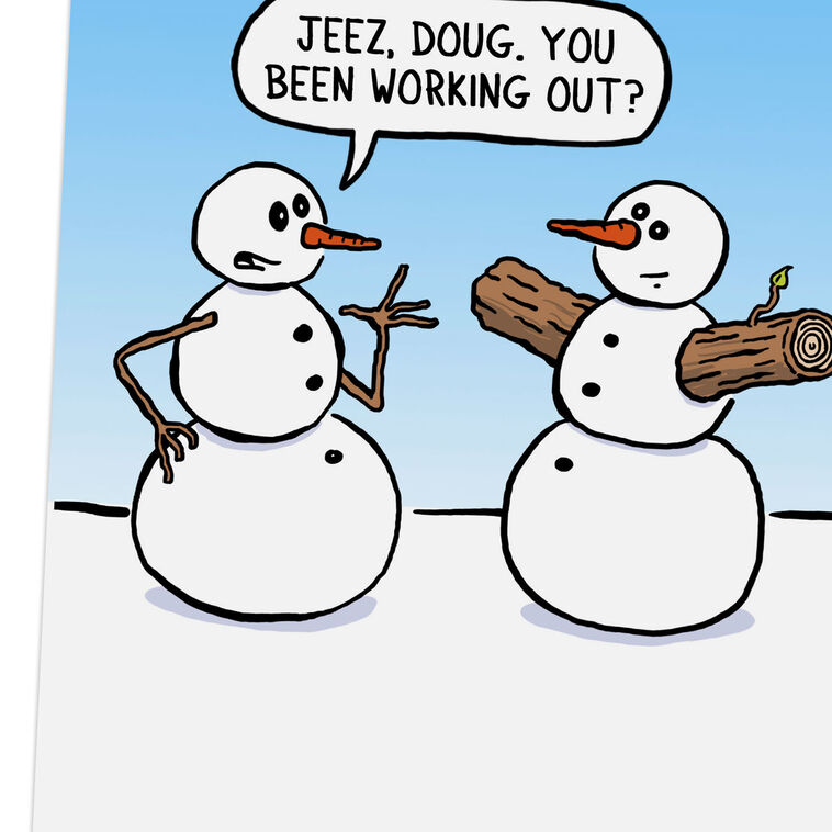 Hallmark Buff Snowman Funny Christmas Card