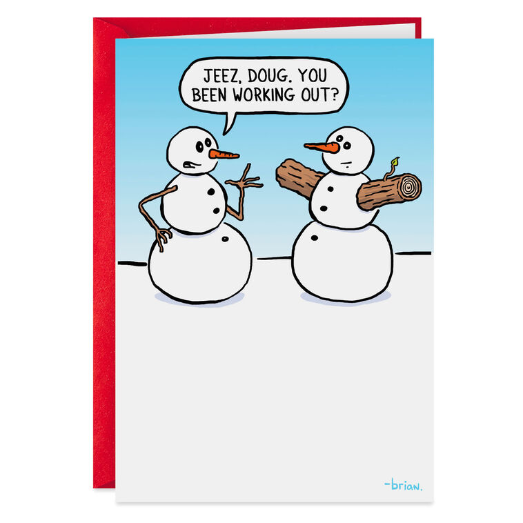 hallmark Buff Snowman Funny Christmas Card