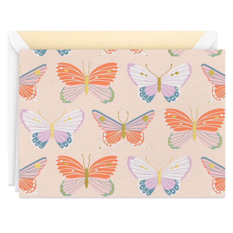 Hallmark Butterfly Pattern Blank Notes Pack Of 10