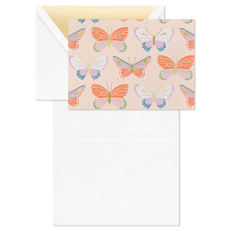 Hallmark Butterfly Pattern Blank Notes Pack Of 10
