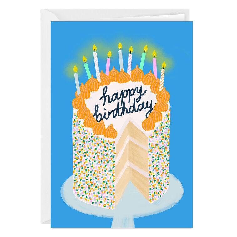 hallmark Cake and Candles Custom Birthday Card