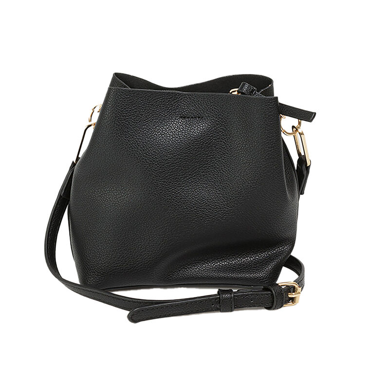 hallmark Caracol Black Small Bucket Bag Purse