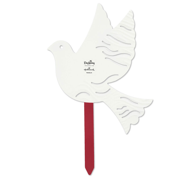 Hallmark Carried Home Dove Garden Stake 10"