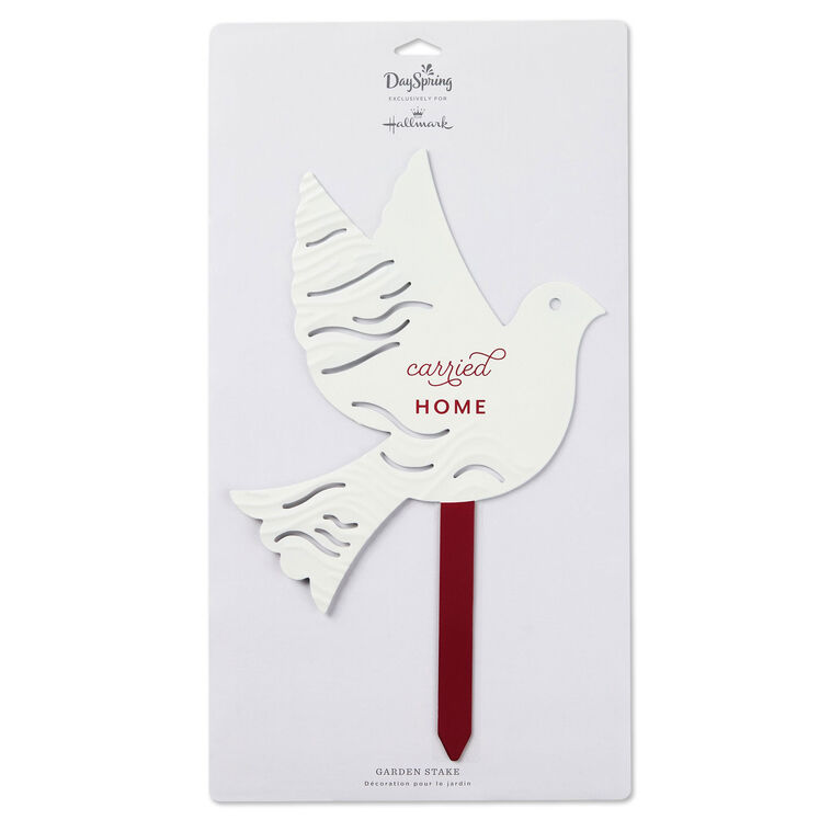 Hallmark Carried Home Dove Garden Stake 10"