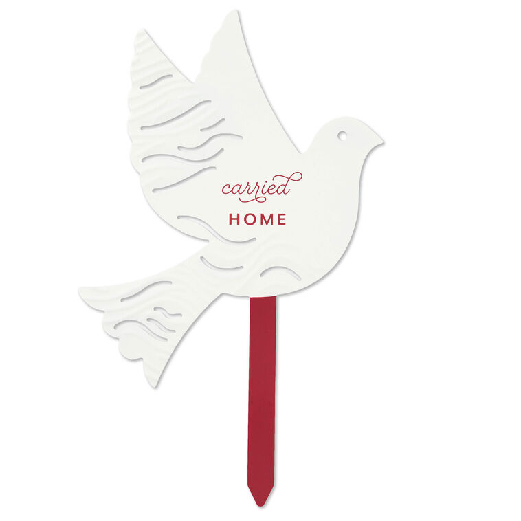 hallmark Carried Home Dove Garden Stake 10"