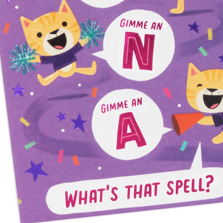 Hallmark Cat Cheerleaders Birthday Card For Nana